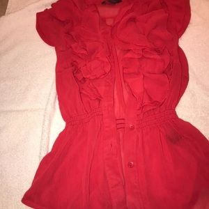 Red sheer shirt